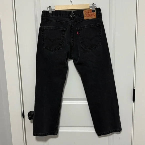 Levi’s 505 Straight Fit Five-pocket Black Denim Jeans size 32x30 - Picture 4 of 6